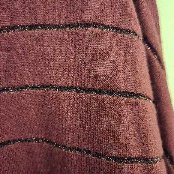 J. Jill Burgundy Red Striped Scoop Neck Oversized Tunic Sweater Size XL - Picture 3 of 4